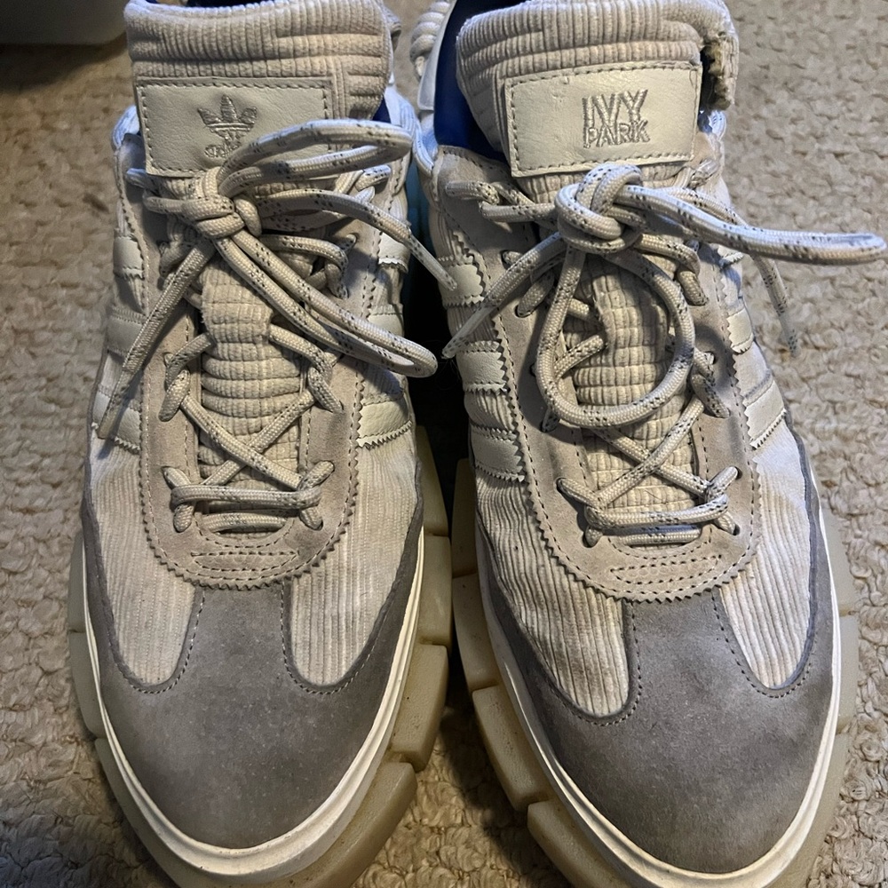 IVY PARK Men's Gray Corduroy & Suede Sneakers